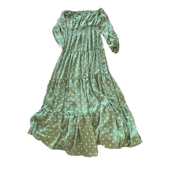 Fashion Nova Green Polka Dot Maxi Dress - Picture 2 of 5